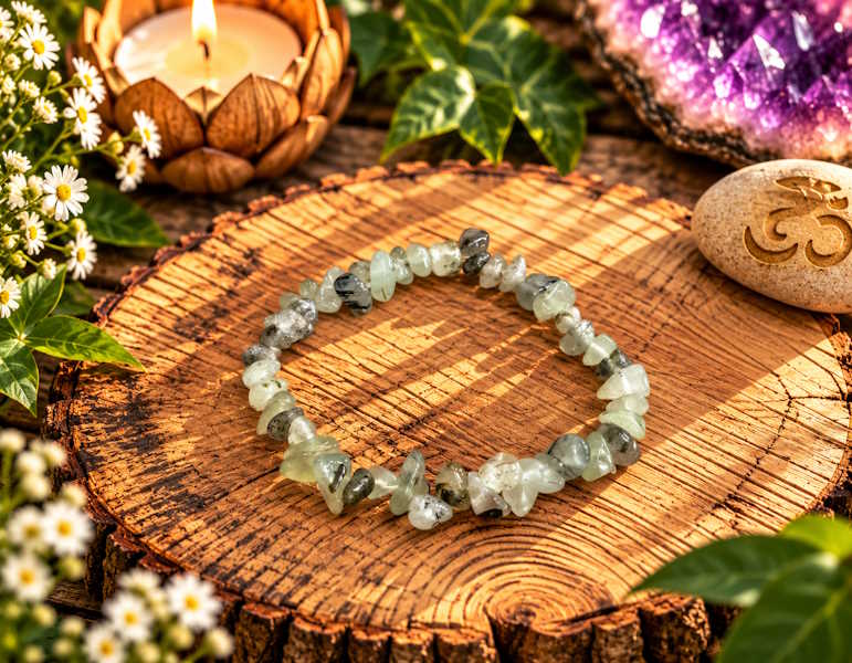 Pulsera chip prehnita